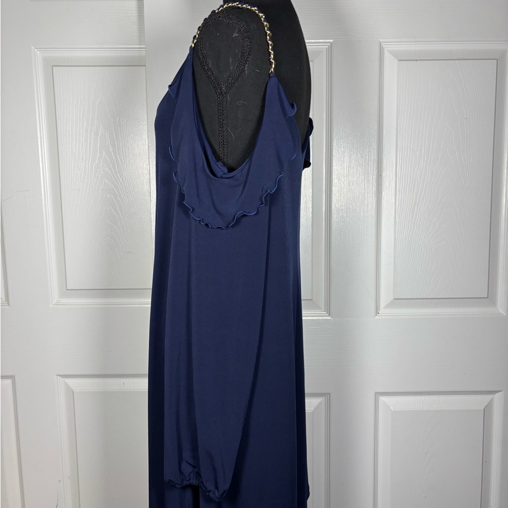 Michael Kors Navy Cold-Shoulder Long Sleeve Dress - Picture 8 of 14